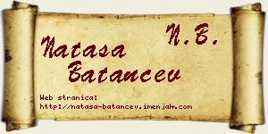 Nataša Batančev vizit kartica